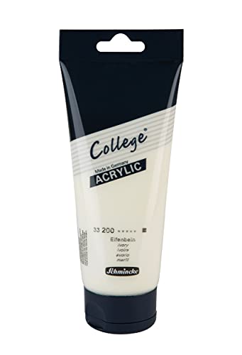 Schmincke - College Acrylic, Elfenbein in 200 ml-Tube, 33200014, Acrylfarbe mit Künstler-Pigmenten in hoher Konzentration, deckend und lasierend, lichtecht, seidenmatt von Schmincke