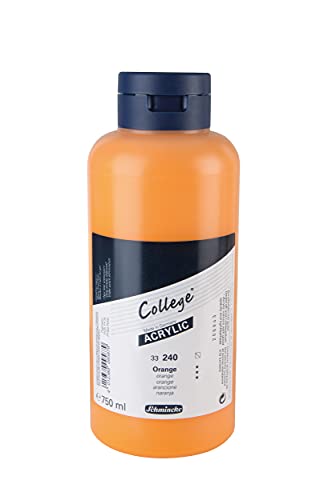 Schmincke - College Acrylic, Orange 750 ml, 33240030, Acrylfarbe mit Künstler-Pigmenten in hoher Konzentration, deckend und lasierend, lichtecht, seidenmatt von Schmincke