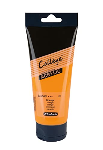 Schmincke - College Acrylic, Orange in 200 ml-Tube, 33240014, Acrylfarbe mit Künstler-Pigmenten in hoher Konzentration, deckend und lasierend, lichtecht, seidenmatt von Schmincke