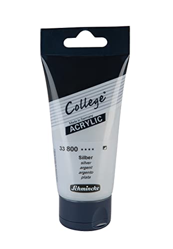 Schmincke - College Acrylic, Silber in 75 ml-Tube, 33800013, Acrylfarbe mit Künstler-Pigmenten in hoher Konzentration, deckend und lasierend, lichtecht, seidenmatt von Schmincke