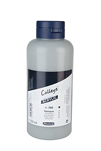 Schmincke - College Acrylic, Steingrau 750 ml, 33700030, Acrylfarbe mit Künstler-Pigmenten in hoher Konzentration, deckend und lasierend, lichtecht, seidenmatt von Schmincke