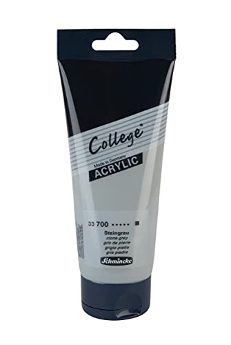 Schmincke - College Acrylic, Steingrau in 200 ml-Tube, 33700014, Acrylfarbe mit Künstler-Pigmenten in hoher Konzentration, deckend und lasierend, lichtecht, seidenmatt von Schmincke