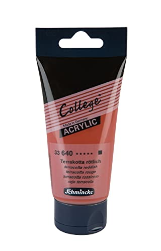 Schmincke - College Acrylic, Terrakotta rötlich in 75 ml-Tube, 33640013, Acrylfarbe mit Künstler-Pigmenten in hoher Konzentration, deckend und lasierend, lichtecht, seidenmatt von Schmincke