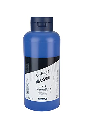 Schmincke - College Acrylic, Ultramarinblau 750 ml, 33410030, Acrylfarbe mit Künstler-Pigmenten in hoher Konzentration, deckend und lasierend, lichtecht, seidenmatt von Schmincke