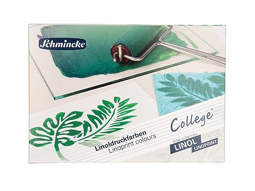 Schmincke - College Linol, Linoldruckset mit 5 x 75 ml Tuben, 84 001 097, Künstler-Linoldruck-Farben in Studienqualität, geruchsarme Linoldruckfarbe, gleichmäßiger Druck von Schmincke