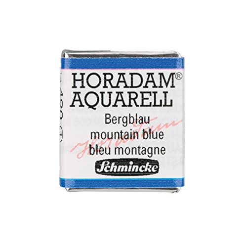 Schmincke – HORADAM® AQUARELL - feinste Künstler-Aquarellfarben, 480 Bergblau, 14 480 044, 1/2 Näpfchen von Schmincke