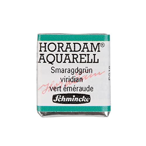 Schmincke – HORADAM® AQUARELL - feinste Künstler-Aquarellfarben, 513 Smaragdgrün Kobalttürkis, 14 513 044, 1/2 Näpfchen von Schmincke