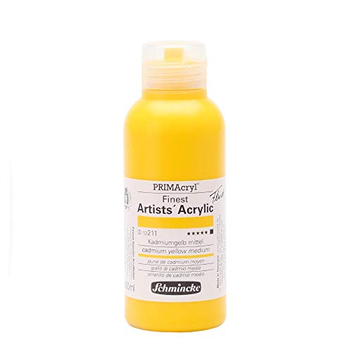 Schmincke – PRIMAcryl® - feinste Künstler-Acrylfarben, Kadmiumgelb mittel - 250 ml von Schmincke