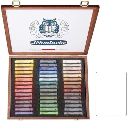 Schmincke Soft Pastel, feinste Extra weiche Künstler Pastellkreide, Selection General, 45-Farben, (Made in Germany) und 1 EMI Craft Postkarten von Schmincke