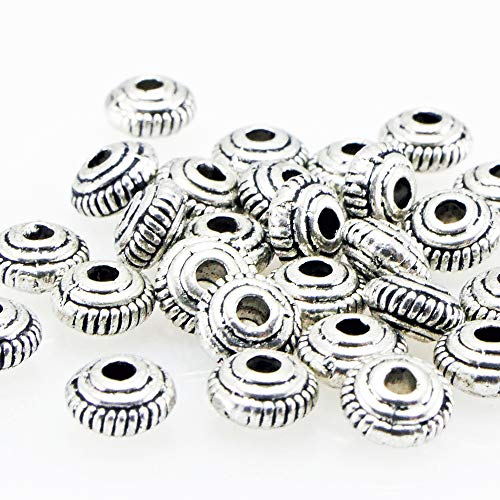 30x Metallperlen 2,6mm Rondelle silber antik Perlen Spacer Linsen Zwischenperlen von Schmuck-Traumwelt