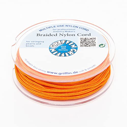 Griffin geflochtene Nylonschnur Ø 2mm orange Spule 10m Schmuckband Faden Schnur-379 von Schmuck-Traumwelt