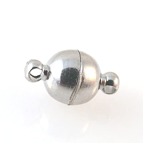 Magnetverschlüsse Set 3 St. Kugel silber Verschlüsse 6mm Kettenschließen Magnetschließen von Schmuck-Traumwelt