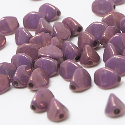 Pinch Beads 5mm tschechische Glasperlen 55 St. Alabaster-Lila glänzend Perlen zum Basteln von Schmuck-Traumwelt