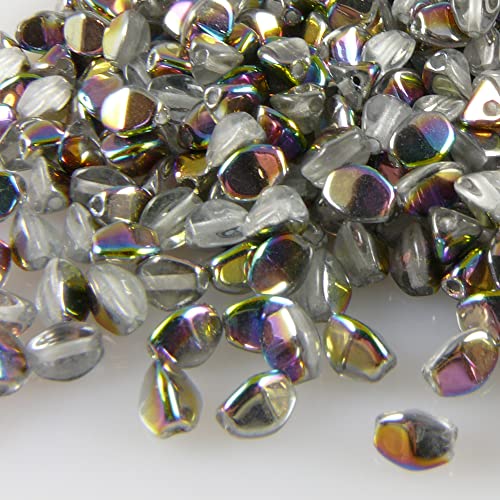 Pinch Beads 5mm tschechische Glasperlen 55 St. Fb. Crystal-Vitrail Perlen beschichtet zum Basteln von Schmuck-Traumwelt