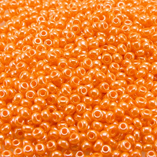 Rocailles 1500 St. 11/0 Glasperlen 2mm orange Indianerperlen Häkelperlen Beads von Schmuck-Traumwelt