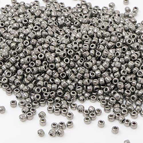 Rocailles Glasperlen 1700 St. Altsilber Metallic Perlen 2 mm Basteln mit Rocaillesperlen von Schmuck-Traumwelt