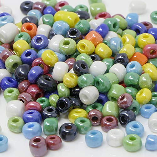 Rocailles Perlen 220 St. Glasperlen bunt opak 4mm Bastelperlen Beads -1832 von Schmuck-Traumwelt