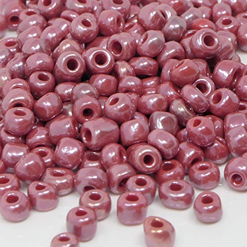 Rocailles Perlen 220 St. Glasperlen himberrot opak 4mm Bastelperlen Beads -1819 von Schmuck-Traumwelt