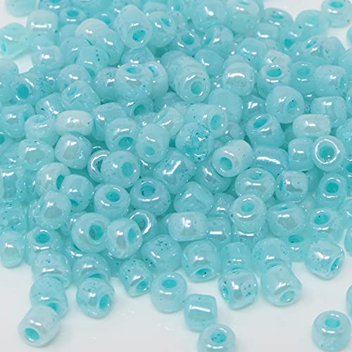 Rocailles Perlen 230 St. Glasperlen hellblau opak 4mm Bastelperlen Beads -1821 von Schmuck-Traumwelt