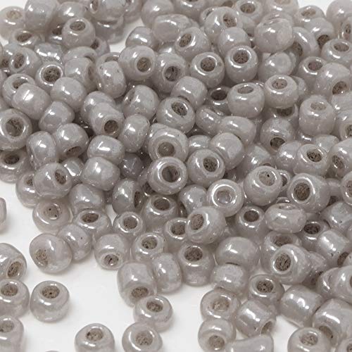 Rocailles Perlen 250 St. Glasperlen grau opak 4mm Bastelperlen Beads -1831 von Schmuck-Traumwelt