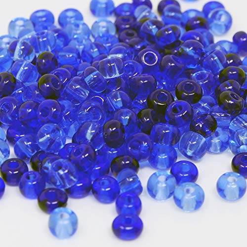 Rocailles Perlen 4mm Glasperlen Mix 5/0 blau Rocaillesperlen 170 St. Perlenmix -687 von Schmuck-Traumwelt