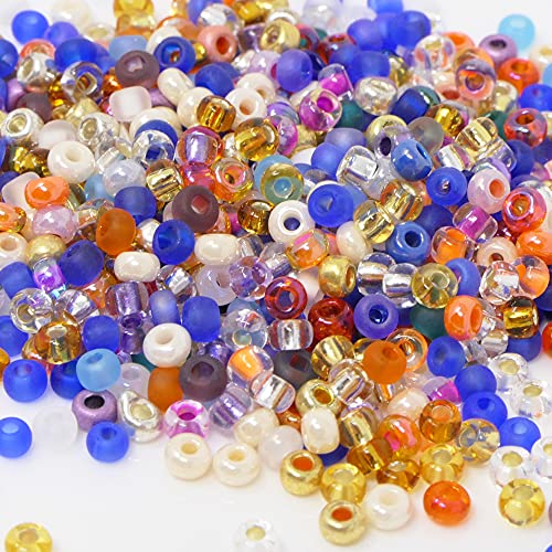 Rocailles Perlen Glasperlen 650 St. Farben-Mix 3mm Bunt Rocaillesperlen Perlenmix Indianerperlen -721 von Schmuck-Traumwelt