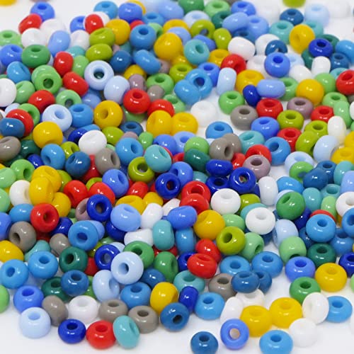 Rocailles-Perlen-Mix 580 Stück Glasperlen 3mm Bunt 8/0 Farben-Mix Indianerperlen zum Auffädeln -227 von Schmuck-Traumwelt