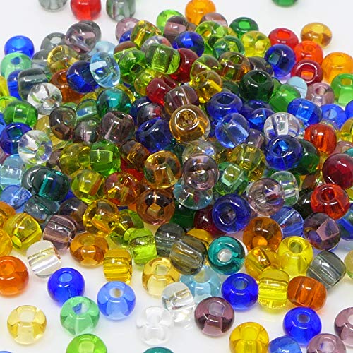 Rocailles-Perlen-Mix Bunt 260 Stück Glasperlen 4mm mit Loch 1,3mm zum Fädeln und Basteln Größe 6/0 von Schmuck-Traumwelt