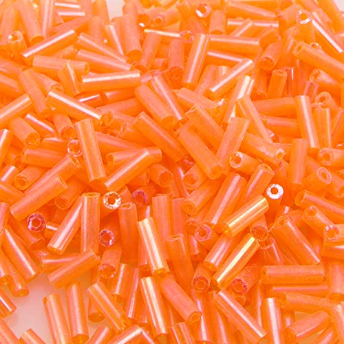 Rocailles Stifte 6-7mm 550x Röhrchen orange Glasperlen Tube Perlen zum Auffädeln von Schmuck-Traumwelt