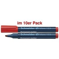 Schneider Maxx 133 Permanentmarker rot 1,0 - 4,0 mm, 10 St. von Schneider