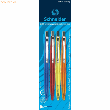 10 x Schneider Kugelschreiber K20 Icy Colours M blau Blisterkarte sort von Schneider