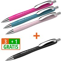 3 + 1 GRATIS: Schneider Kugelschreiber Slider Rave XB farbsortiert Schreibfarbe blau, 3 St. + GRATIS 1 Slider Rave XB schwarz von Schneider