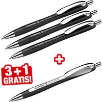 3 + 1 GRATIS: Schneider Kugelschreiber Slider Rave XB schwarz Schreibfarbe blau, 3 St. + GRATIS 1 Slider Rave XB schwarz von Schneider