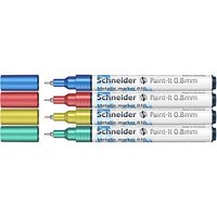 Schneider 010 Lackmarker farbsortiert 0,8 mm, 4 Set von Schneider