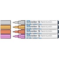 Schneider 011 Lackmarker farbsortiert 2,0 mm, 4 Set von Schneider