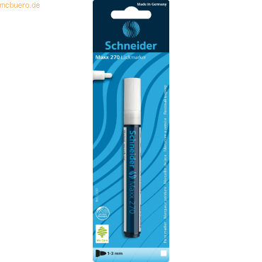 5 x Schneider Lackmarker Maxx 270 1-3 mm weiß Blisterkarte von Schneider