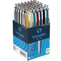 AKTION: Schneider Kugelschreiber K15 farbsortiert Schreibfarbe blau, 50 St. von Schneider