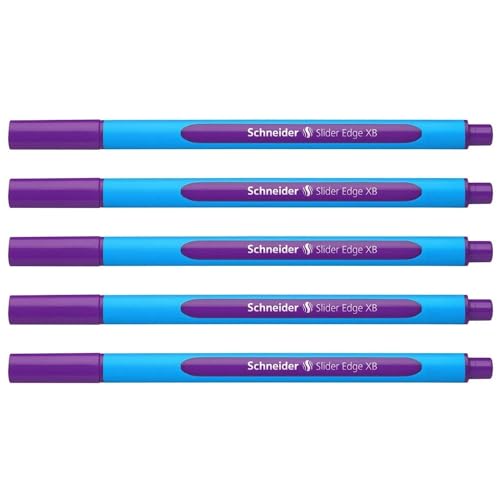 SCHNEIDER Kugelschreiber Slider Edge Pte Extra Large, Violett, 5 Stück von Schneider