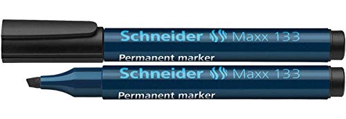 Schneider 12 Stück Marker Permanent Maxx 133 Keilspitze schwarz von Schneider