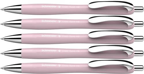 Schneider 132519 Slider Rave XB Kugelschreiber (Limitierte Sonderedition in pearl, Made in Germany) 5 Stück, Schreibfarbe: blau von Schneider