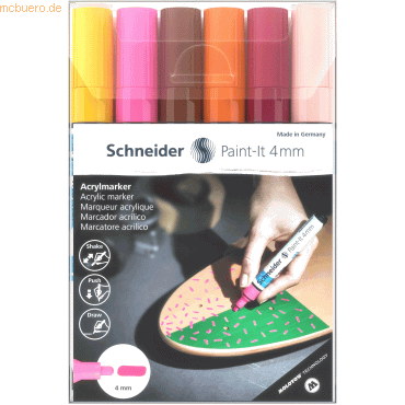 Schneider Acrylmarker Paint-It 320 4mm VE=6 Farben von Schneider