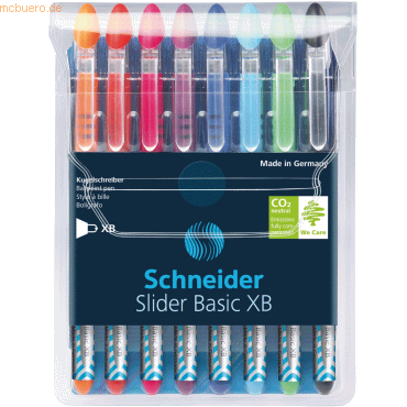 Schneider Kugelschreiber Slider Basic XB Colours 8-er Etui von Schneider