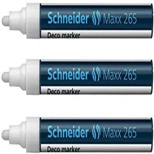 Schneider Maxx 265 Kreidemarker, Rundspitze, 2-3 mm, Weiß, 3 Stück von Schneider