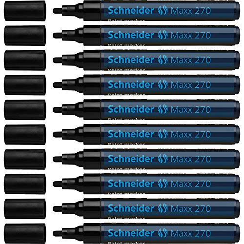 Schneider Maxx 271 Paint-Marker (Rundspitze, 1 - 2 mm) 10er Packung schwarz von Schneider