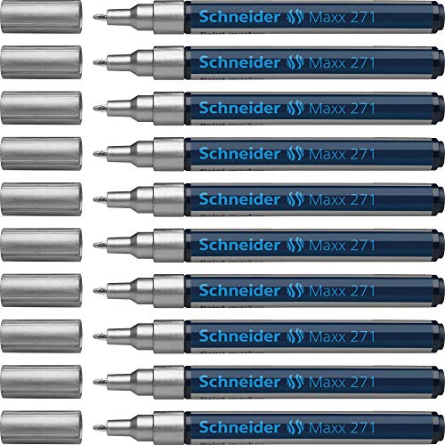Schneider Maxx 271 Paint-Marker (Rundspitze, 1 - 2 mm) 10er Packung silber von Schneider