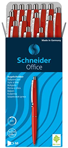 Schneider Office Kugelschreiber (Schreibfarbe: rot, Strichstärke M, dokumentenecht) 20er Packung rot von Schneider