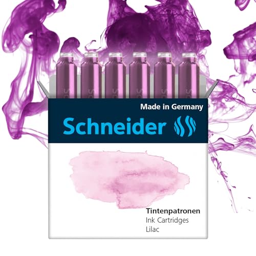 Schneider Pastell Tintenpatrone (Standard Patronen für Füller) Lilac, 6 Stück von Schneider