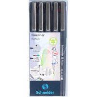 Schneider Pictus Fineliner-Set schwarz, 5 St. von Schneider