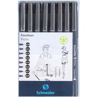 Schneider Pictus Fineliner-Set schwarz, 8 St. von Schneider