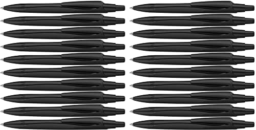 Schneider Reco Kugelschreiber (Aus recyceltem Kunststoff, ausgezeichnet mit "Der blaue Engel", Schreibfarbe: Schwarz) schwarz, 20er Pack von Schneider